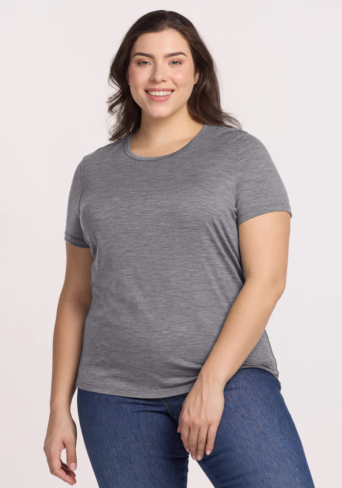 Liza Crew Neck Tee - Graphite Heather - Image 2