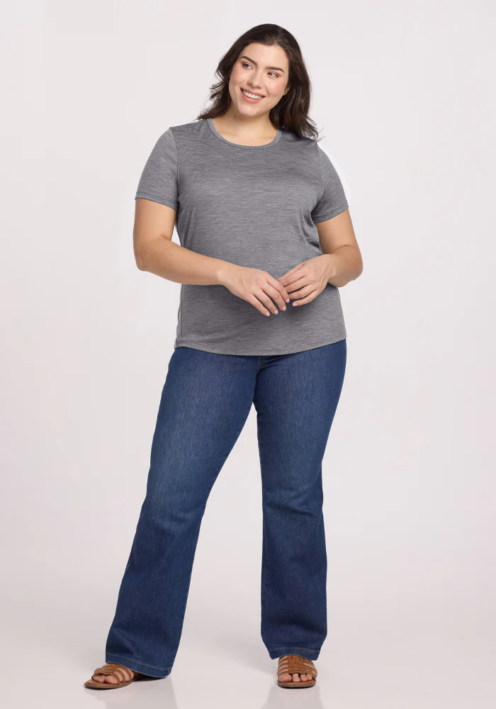 Liza Crew Neck Tee - Graphite Heather - Image 5