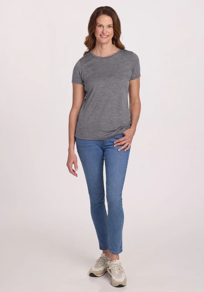 Liza Crew Neck Tee - Graphite Heather - Image 9