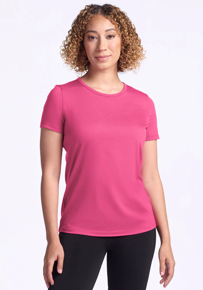 Liza Crew Neck Tee - Raspberry Fizz
