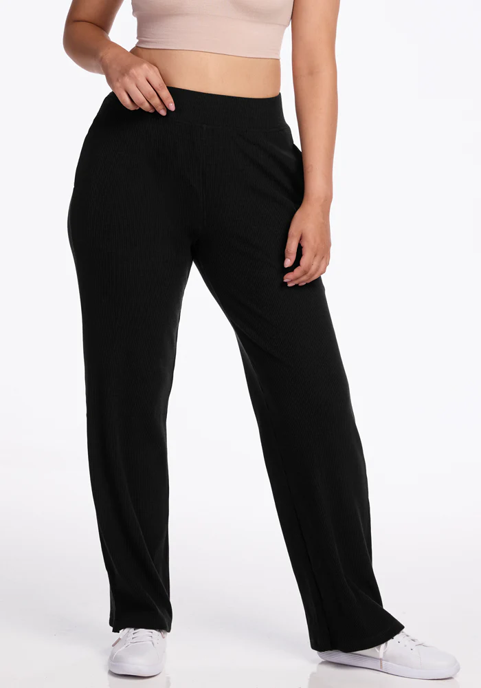 Luca Ribbed Pants - Black - Image 6