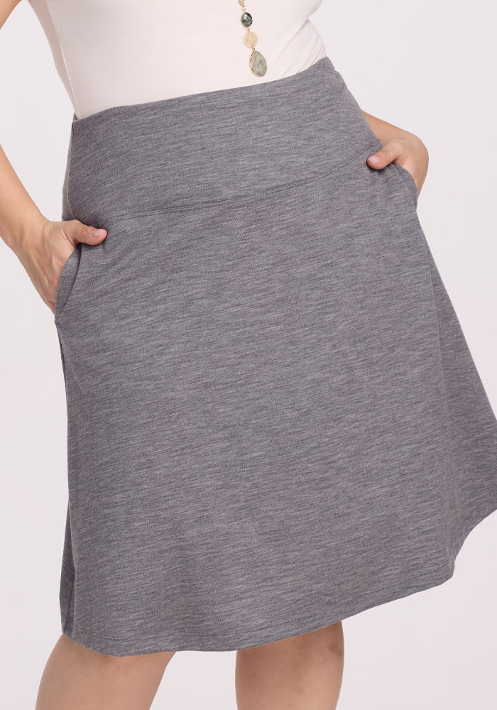 Marilyn Flowy Midi Skirt - Graphite Heather - Image 11