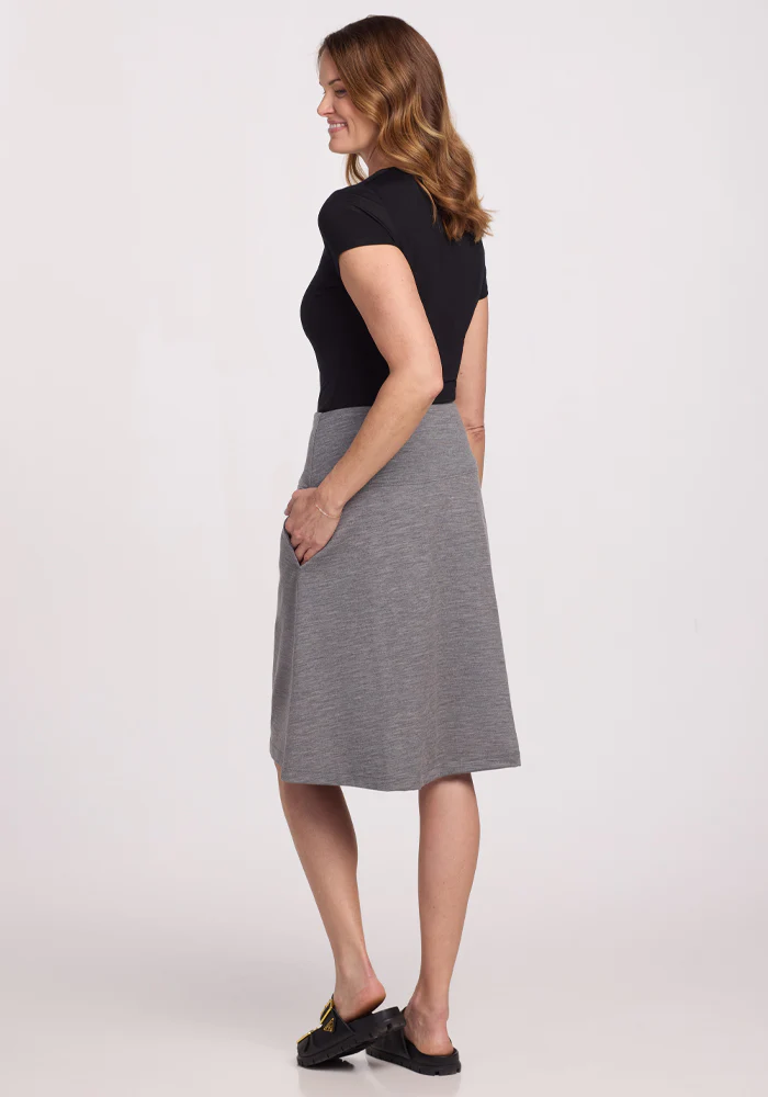 Marilyn Flowy Midi Skirt - Graphite Heather - Image 7