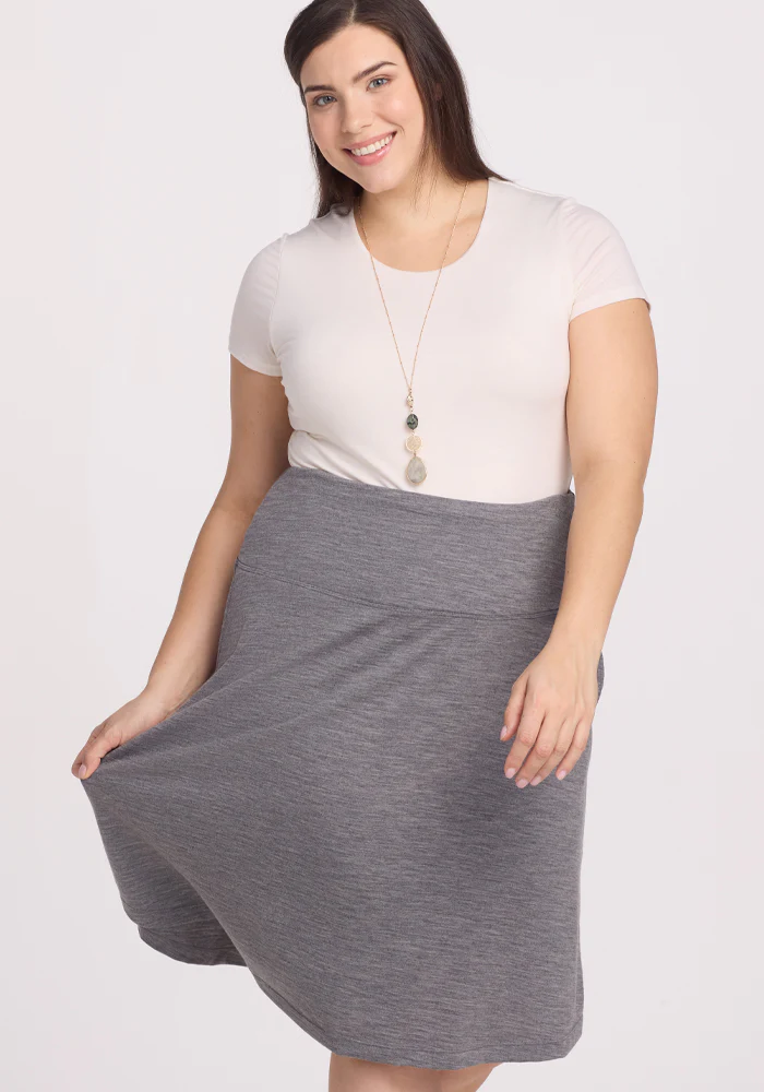 Marilyn Flowy Midi Skirt - Graphite Heather - Image 9