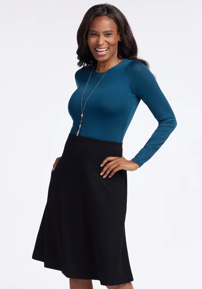 Marilyn Flowy Midi Skirt - Black - Image 15
