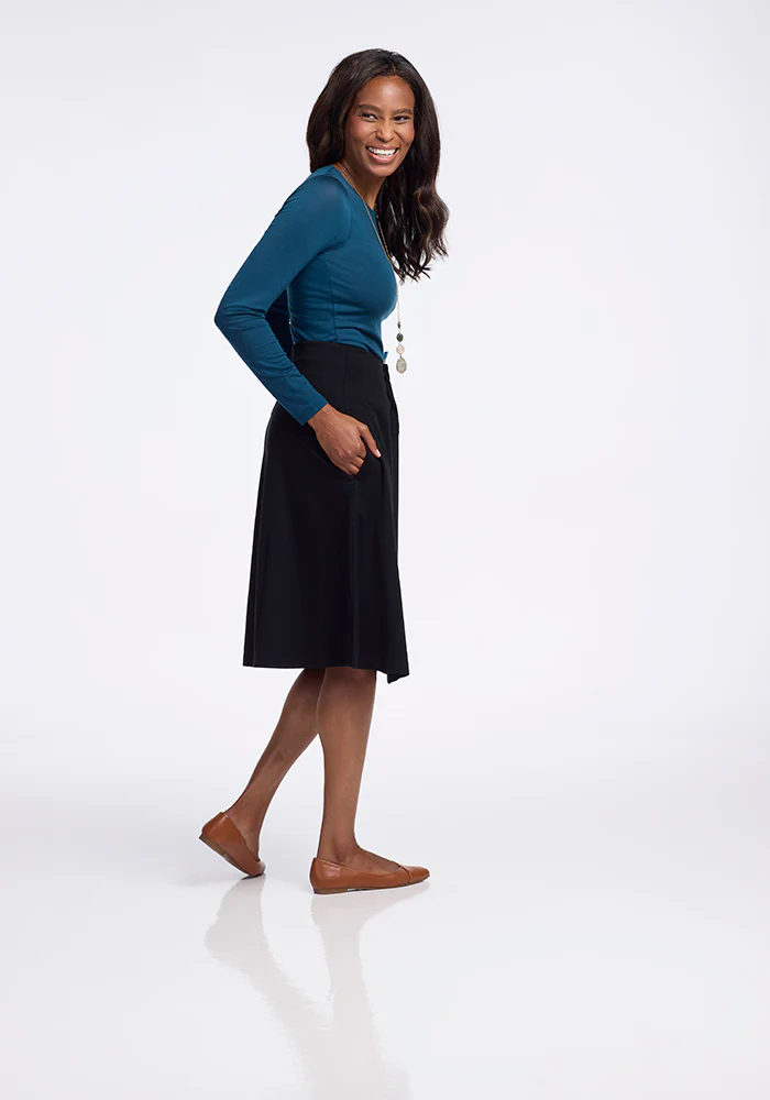 Marilyn Flowy Midi Skirt - Black - Image 3