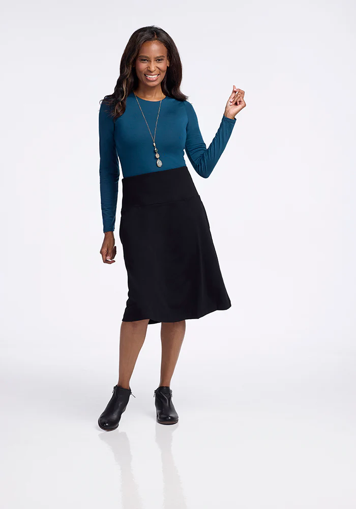 Marilyn Flowy Midi Skirt - Black - Image 5