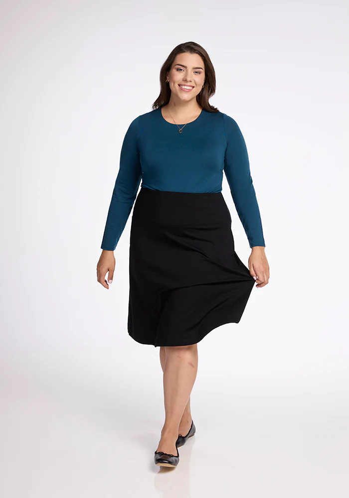 Marilyn Flowy Midi Skirt - Black - Image 8