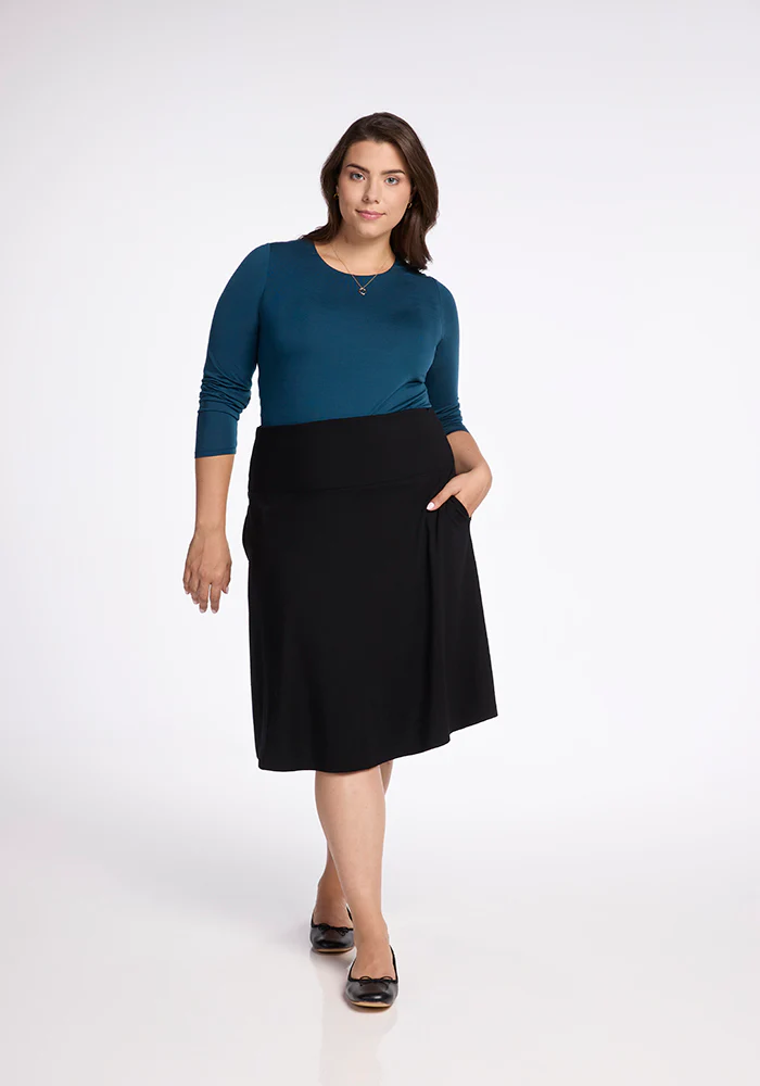 Marilyn Flowy Midi Skirt - Black - Image 9