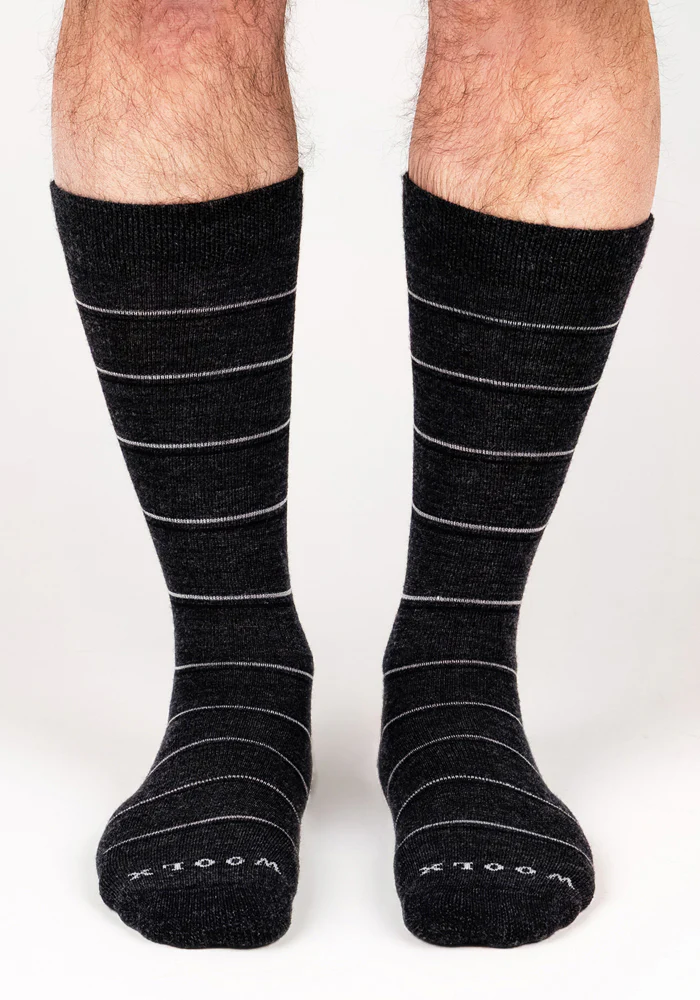 Mens Chandler Mid Calf Socks - Dark Grey Charcoal - Image 2
