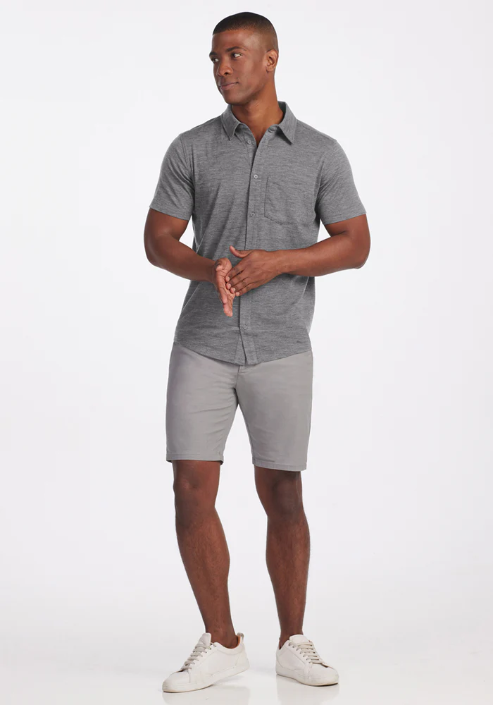 Endi Full Button Down Shirt - Graphite Heather - Image 2