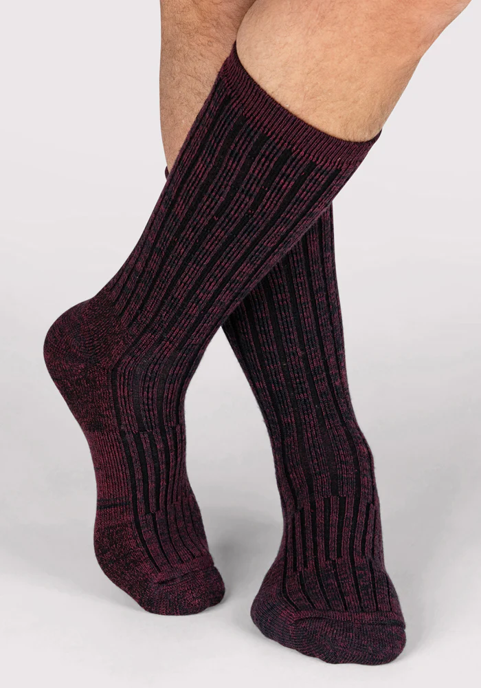 Mens Joey Crew Socks - Warm Violet - Image 4