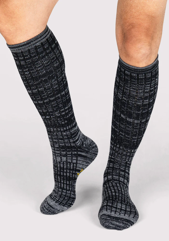 Mens Joey Mid Calf Socks - Dark Navy Marled - Image 7