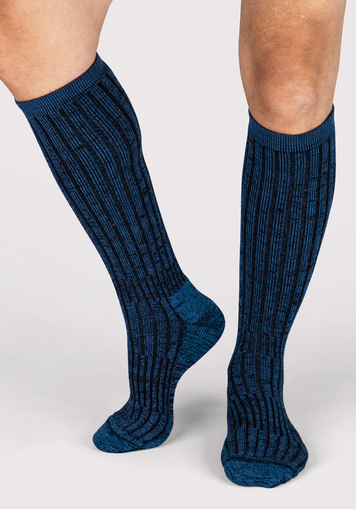 Mens Joey Mid Calf Socks - Steel Blue - Image 4