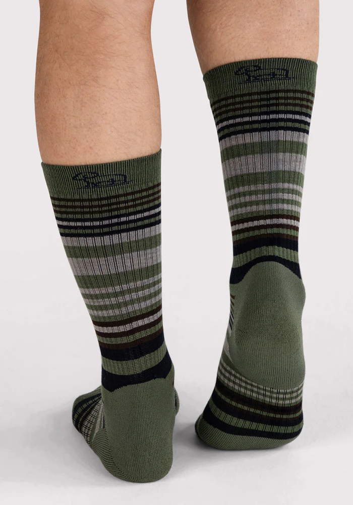 Mens Everyday Crew Socks - Winter Moss Stripe - Image 5