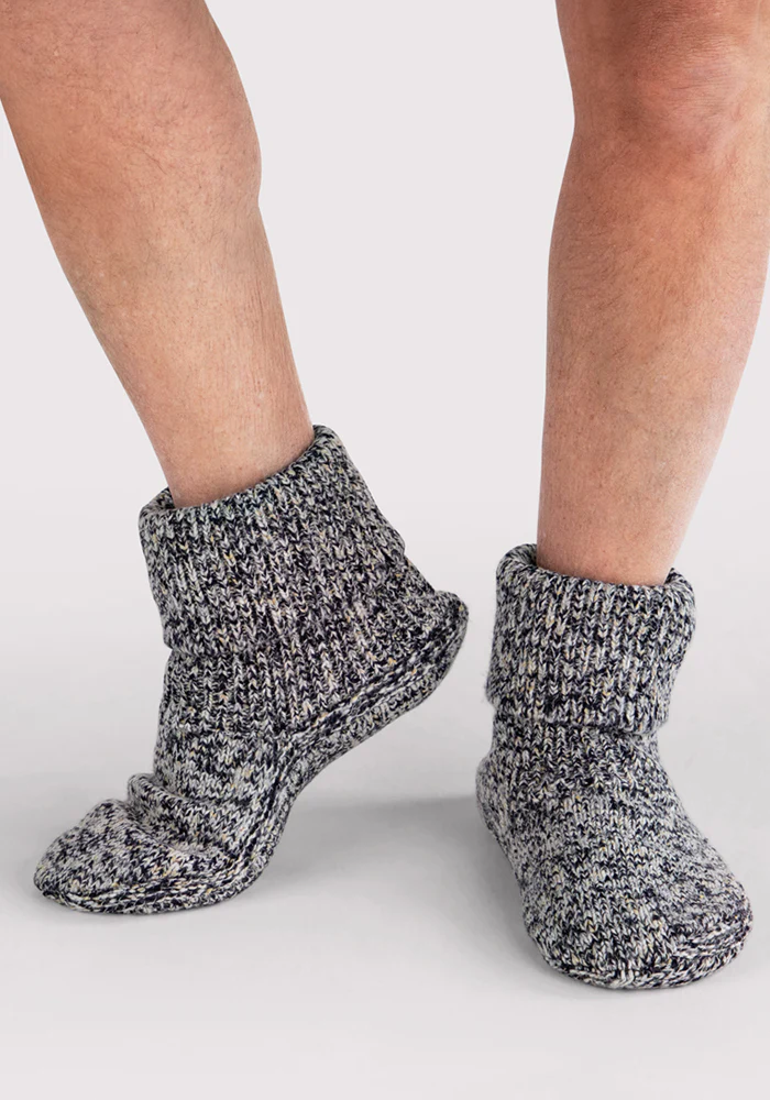 Men's Gripper Slipper Bootie - Speckled Stone - Image 3