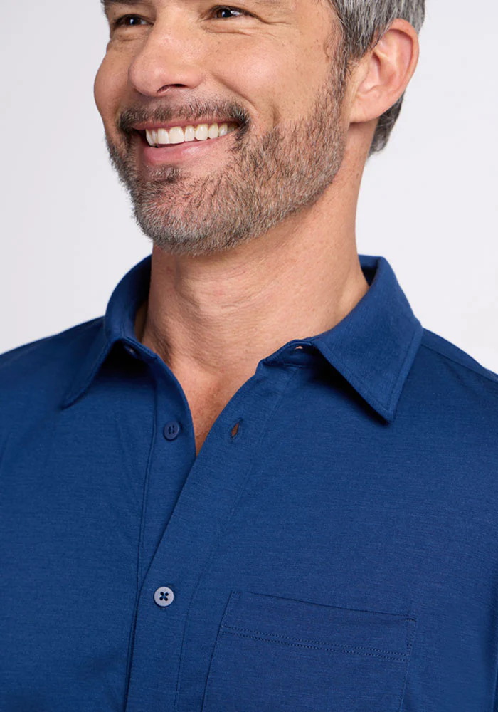 Endi Full Button Down Shirt - Estate Blue - Image 3