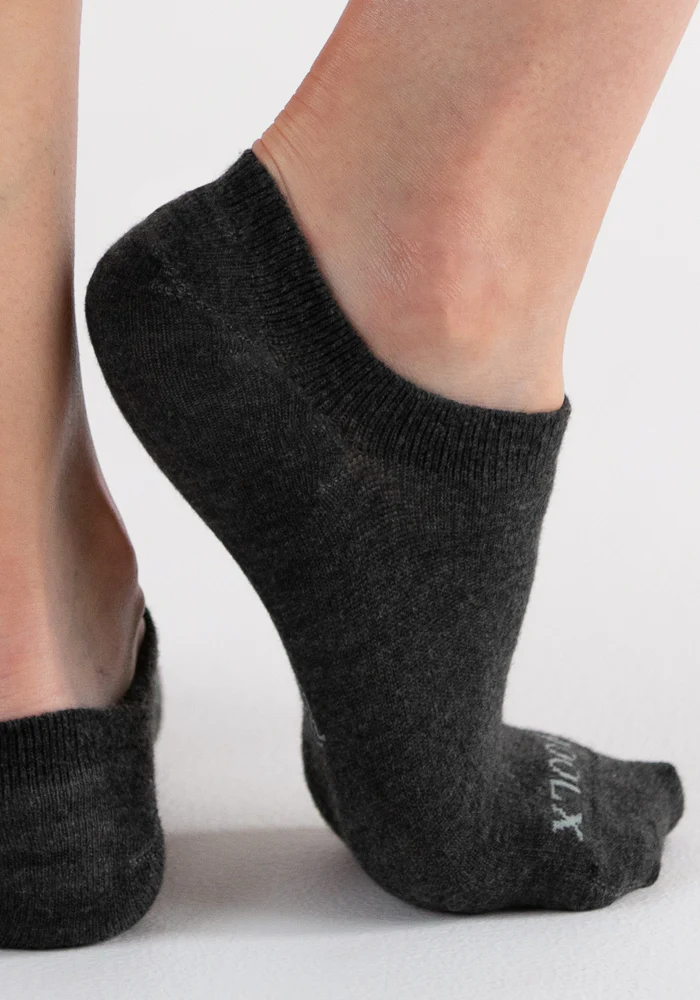 Womens Daisy Ped Socks - Dark Grey Charcoal - Image 5