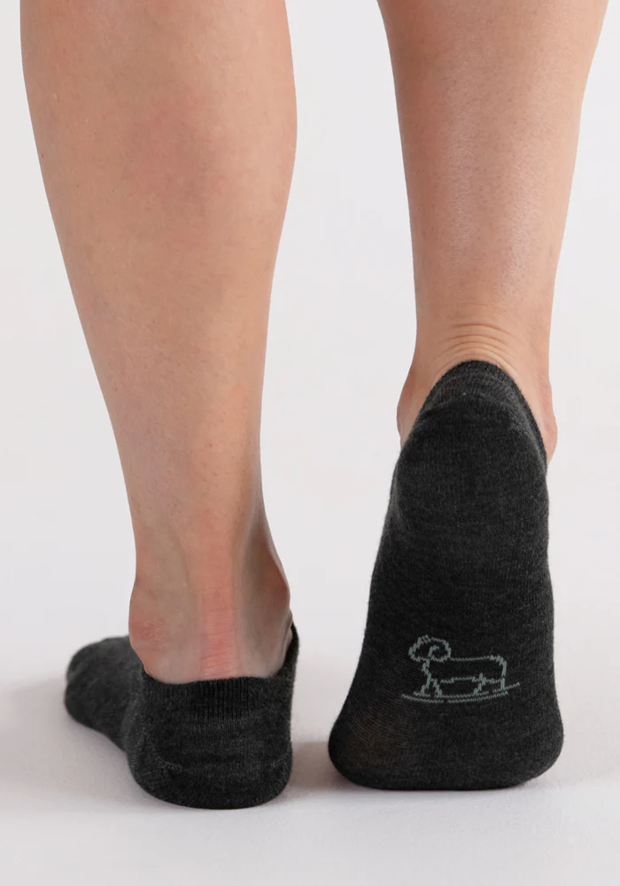 Womens Daisy Ped Socks - Dark Grey Charcoal - Image 7
