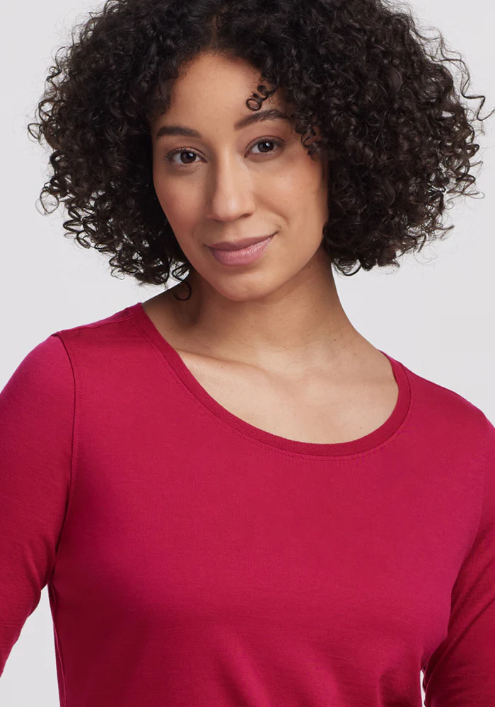 Jenny 3/4 Sleeve Crew Neck - Poppy Spark - Image 2