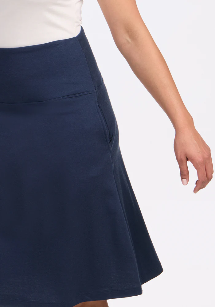 Marilyn Flowy Midi Skirt - Deep Navy - Image 4