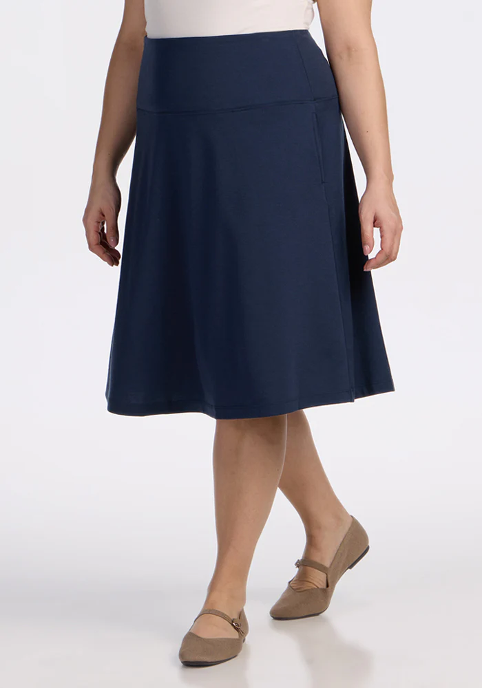 Marilyn Flowy Midi Skirt - Deep Navy - Image 7