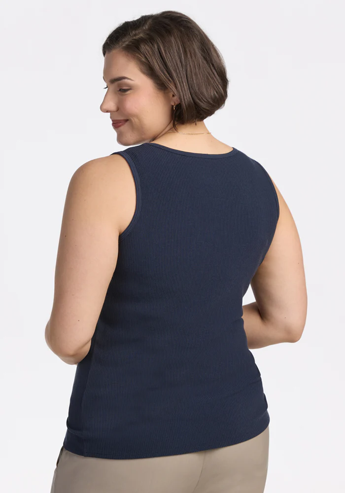 Vivi Ribbed Tank - Deep Navy - Image 10