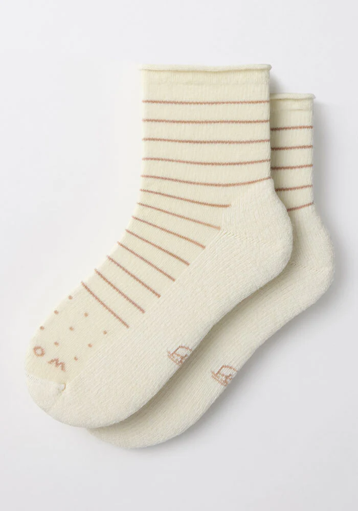 Womens Derby Roll Top Sock - Sand Dollar