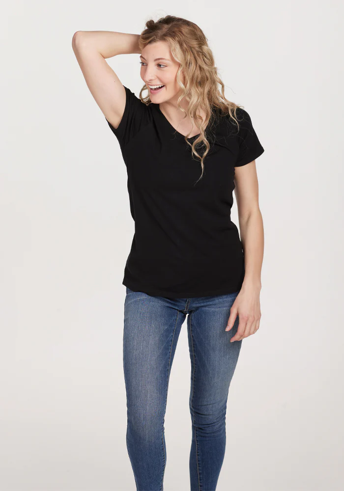 Mia V Neck - Black - Image 5