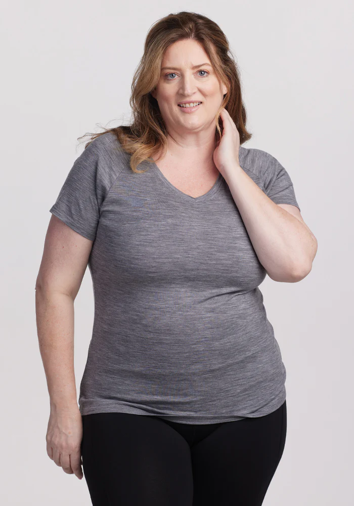 Mia V Neck - Graphite Heather - Image 7