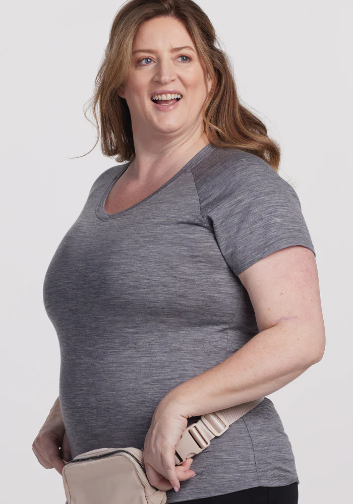 Mia V Neck - Graphite Heather - Image 9