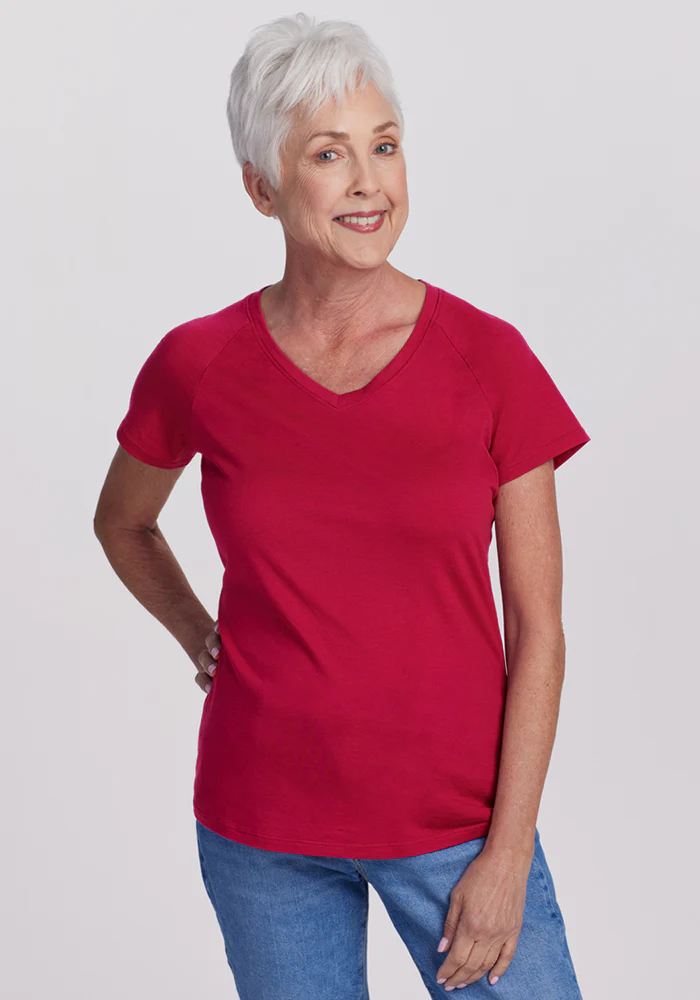 Mia V Neck - Poppy Spark