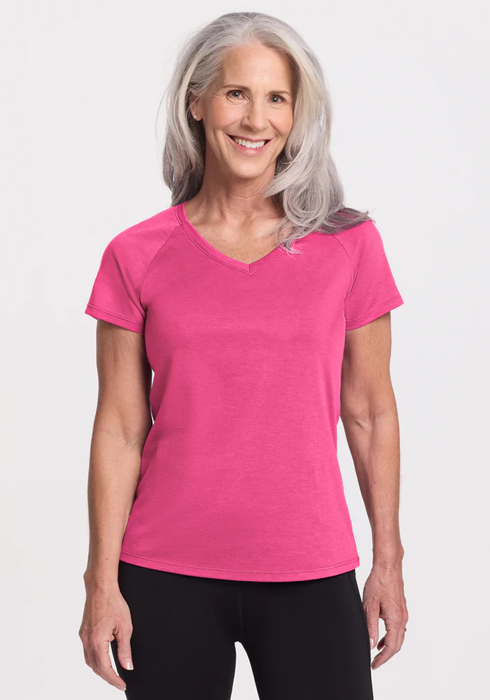 Mia V Neck - Raspberry Fizz