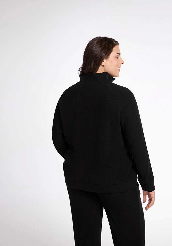 Quinn Ribbed 1/4 Zip - Black - Image 13
