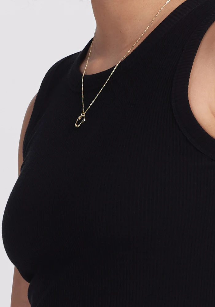 Raegan Ribbed Tank Top - Black - Image 2