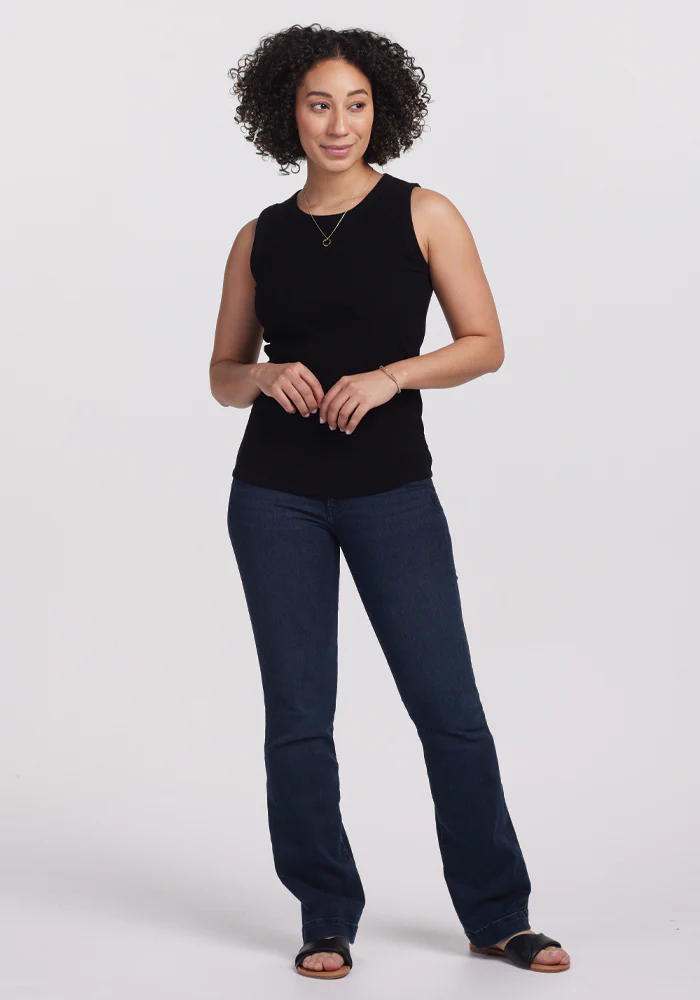 Raegan Ribbed Tank Top - Black - Image 4