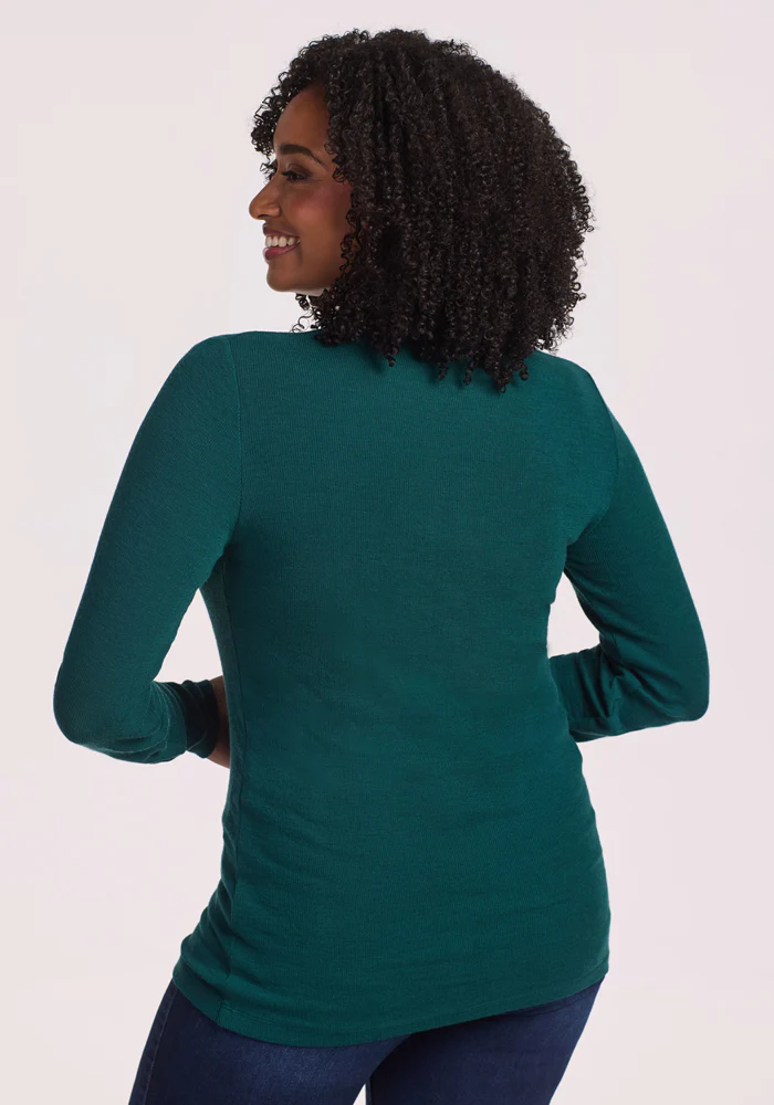 Reese Ribbed Henley - Riverbank Green - Image 12
