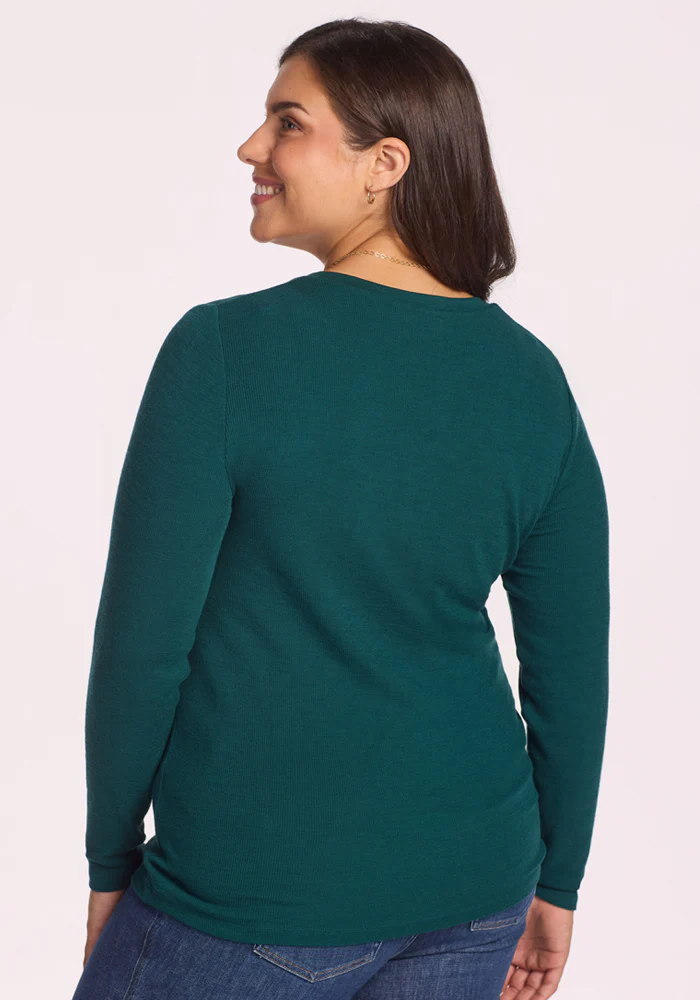 Reese Ribbed Henley - Riverbank Green - Image 6