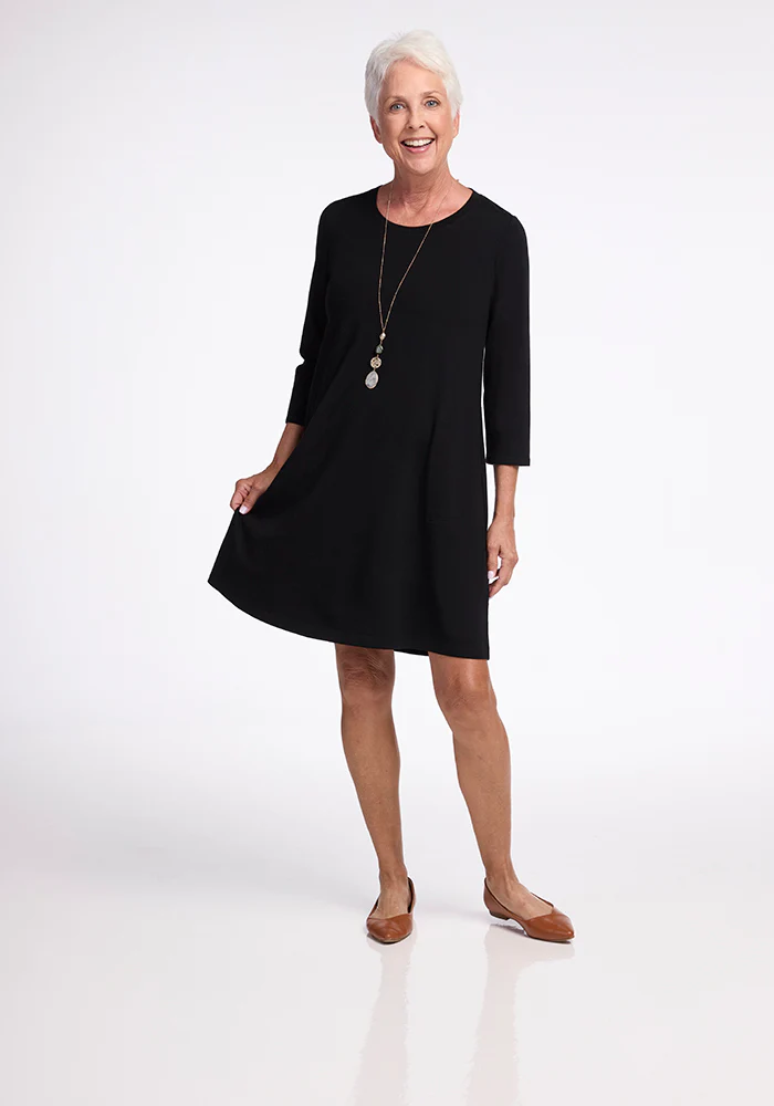 Rissa A Line Dress - Black - Image 4
