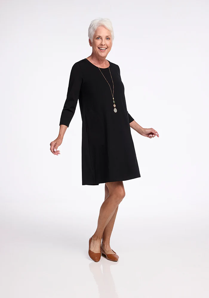 Rissa A Line Dress - Black - Image 7