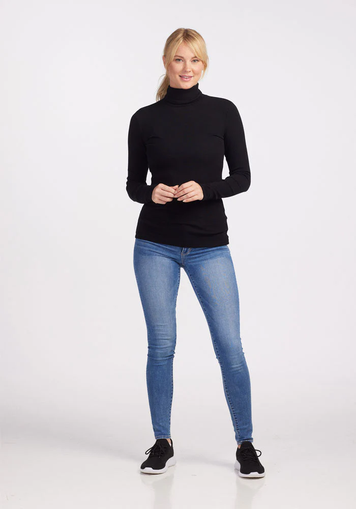 Sage Ribbed Turtleneck - Black - Image 4