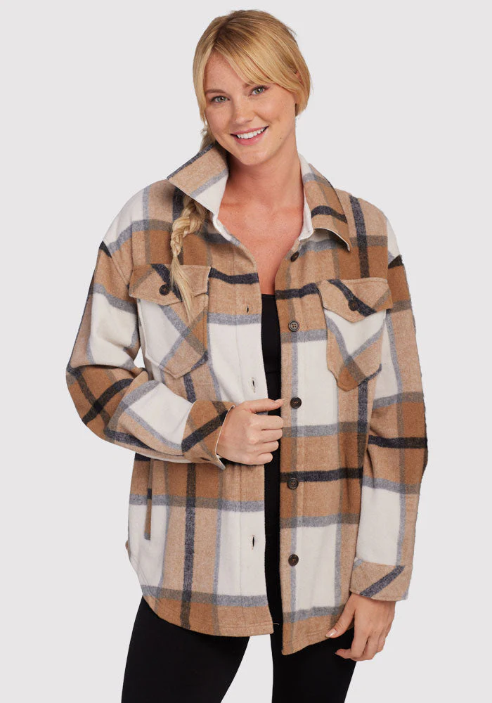 Sawyer Shacket - Camel Plaid - Image 7
