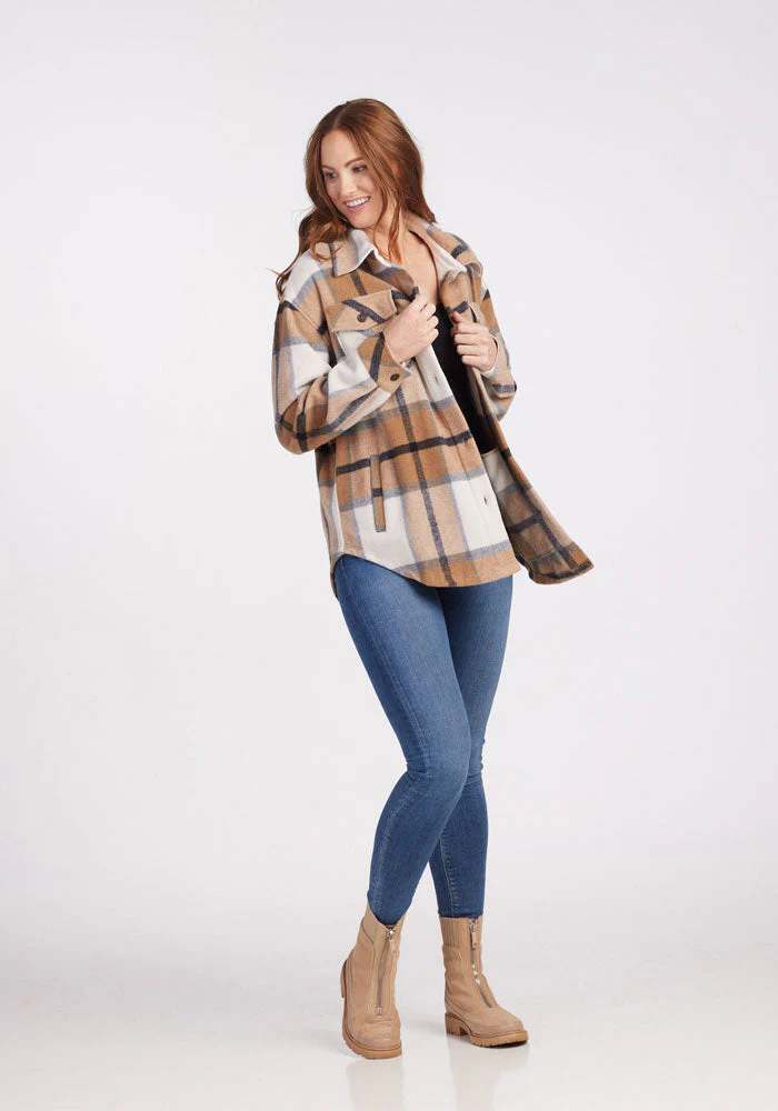 Sawyer Shacket - Camel Plaid - Image 9