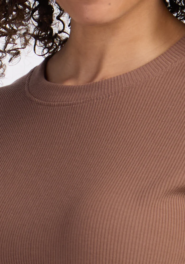 Delia Ribbed Short Sleeve - Sienna Kiss - Image 5