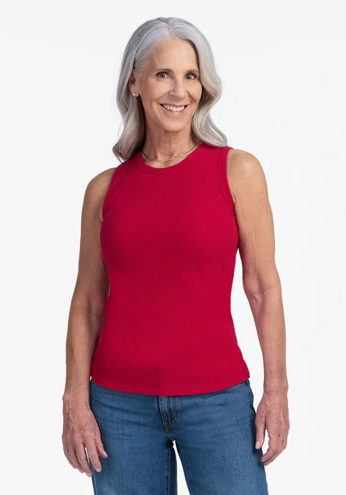 Raegan Ribbed Tank Top - Poppy Spark