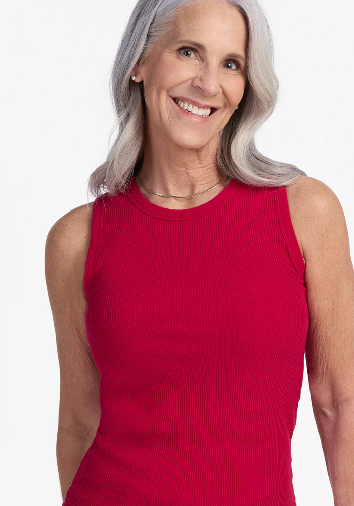 Raegan Ribbed Tank Top - Poppy Spark - Image 2