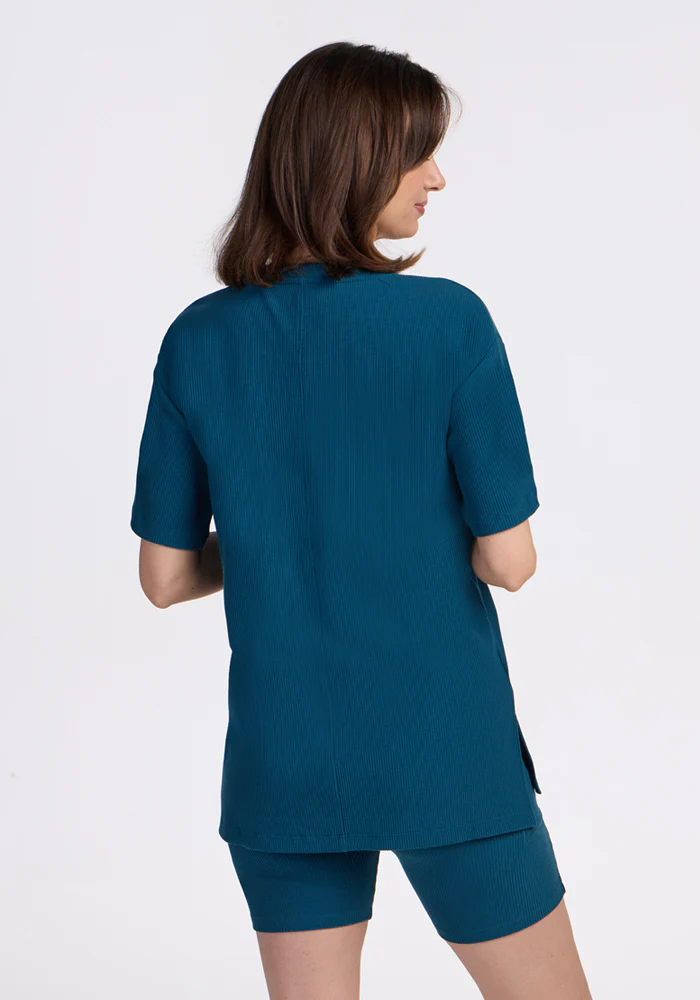 Vera Ribbed Tunic - Moroccan Blue - Image 6