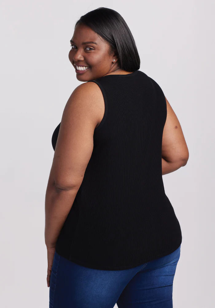Vivi Ribbed Tank - Black - Image 8