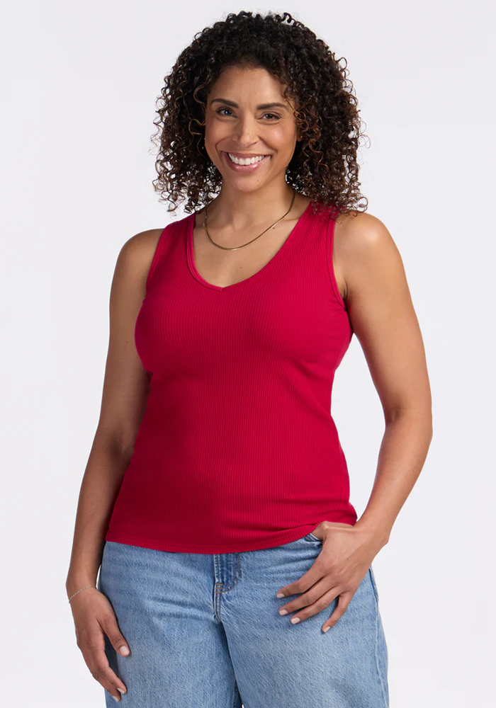 Vivi Ribbed Tank - Poppy Spark