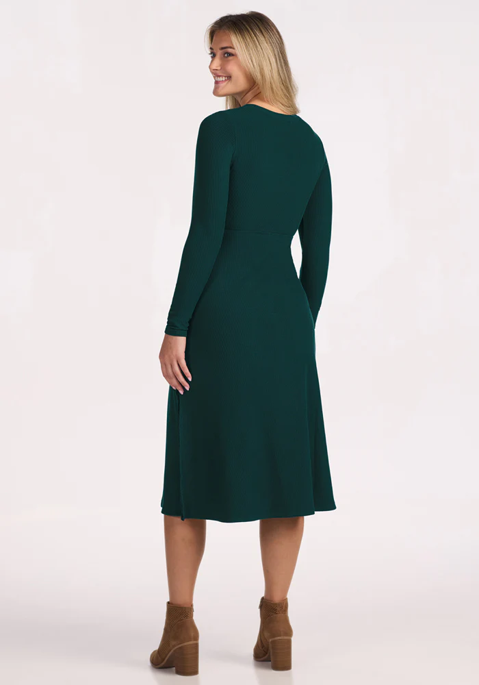 Caroline Ribbed Twirl Dress - Deep Timber - Image 6